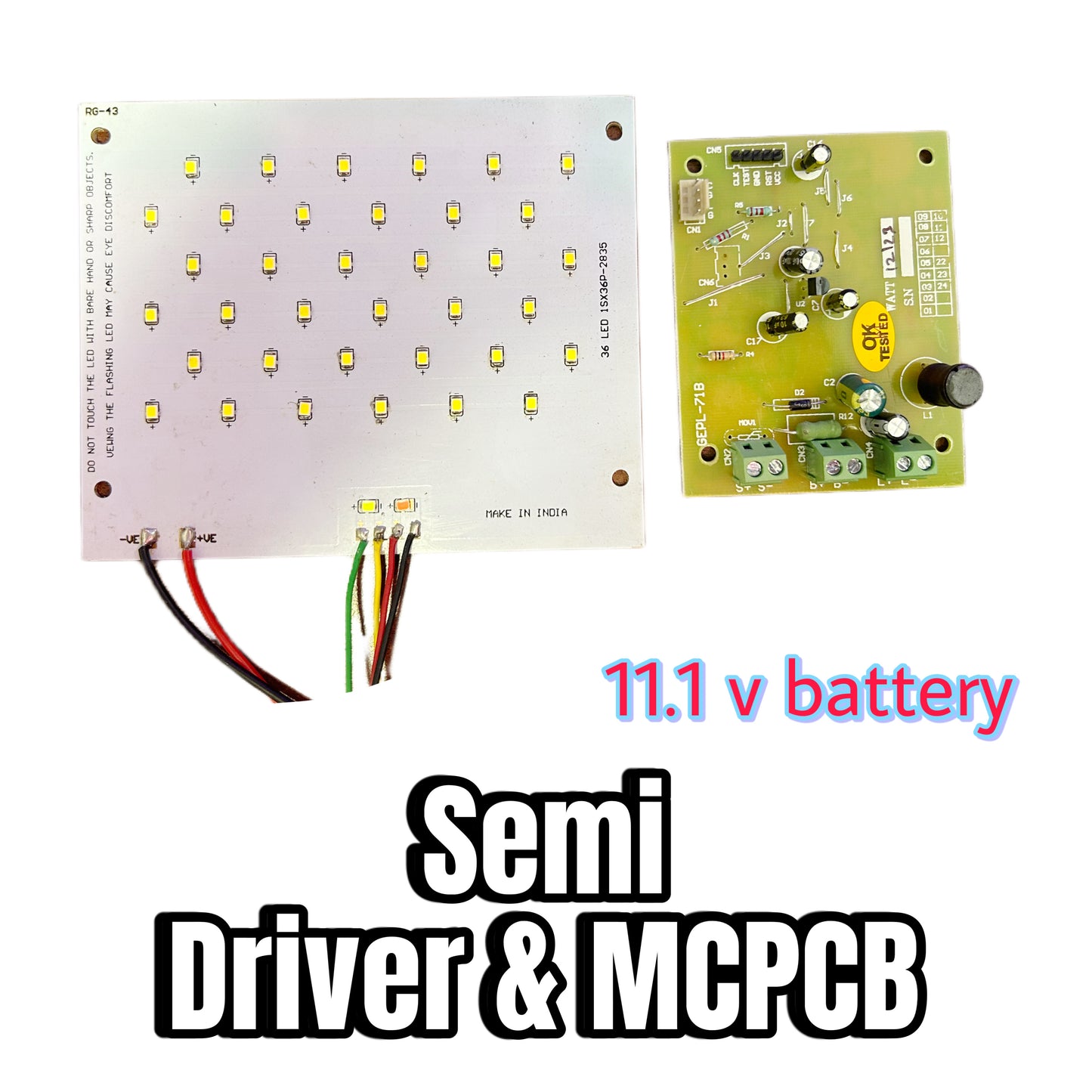 Solar Semi Light Driver with MCPCB (for 11.1v Lithium ion battery)