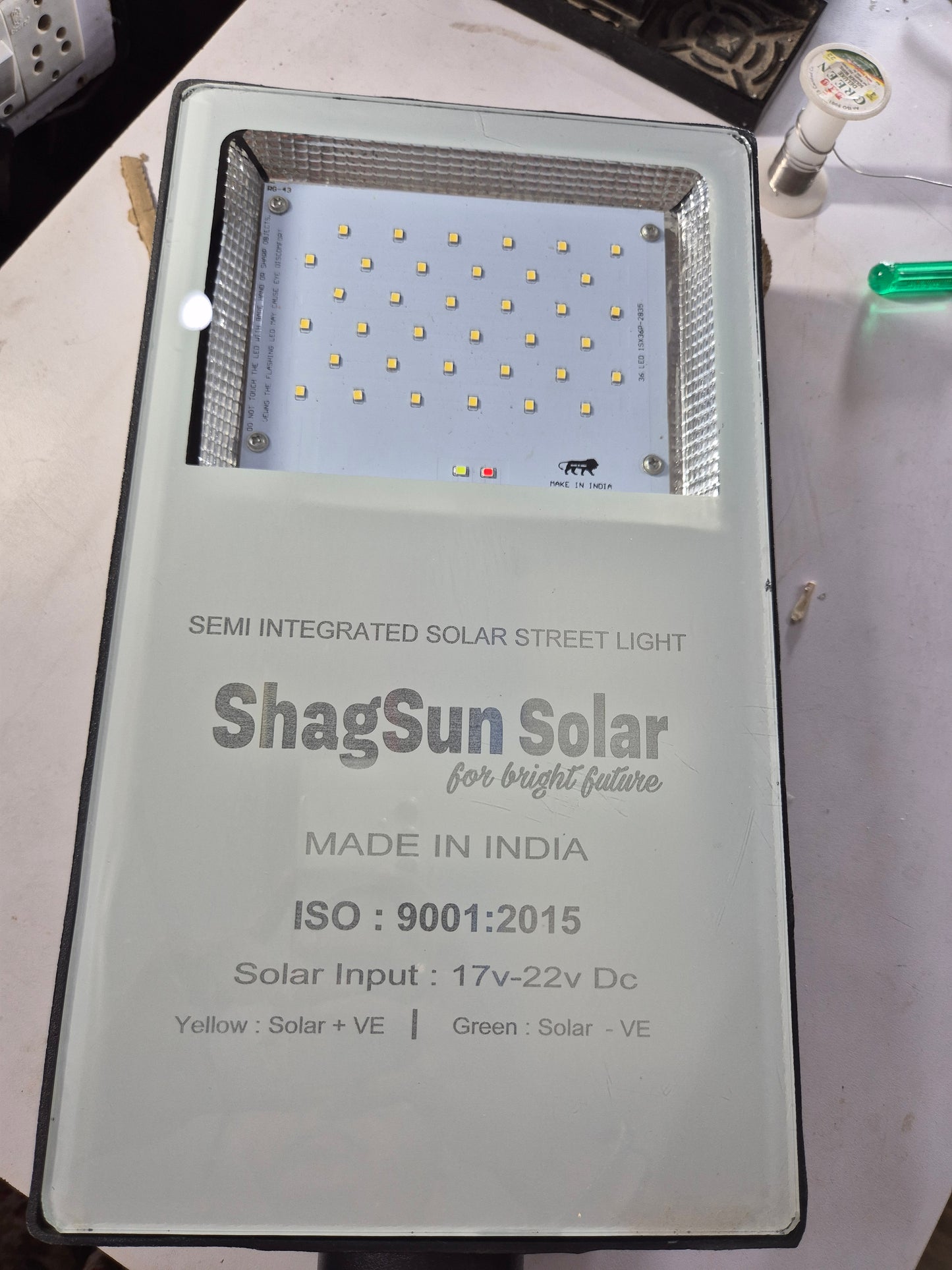 18W Semi Integrated Solar Street Light with 12.8V 18Ah LiFePO₄ Battery | IP65 Waterproof Outdoor LED Street Lamp